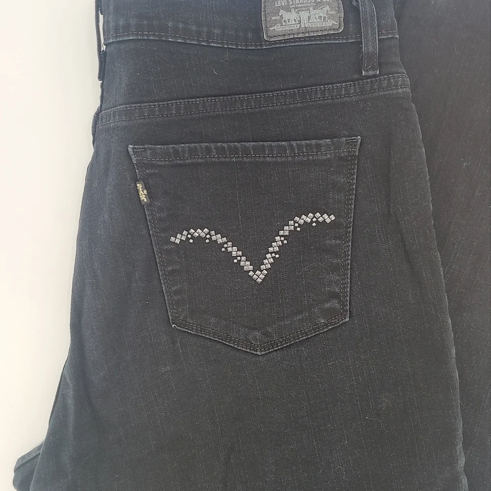 Levi's 512 Black Perfectly Slimming Boot Cut Jeans, multi pockets, women 16long - Picture 5 of 9